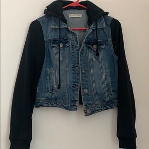 Denim Jacket with Black Sleeves